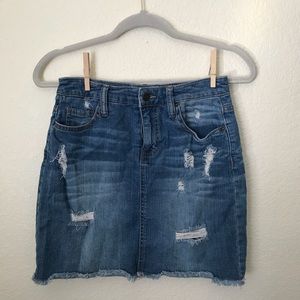 Distressed Jean Skirt